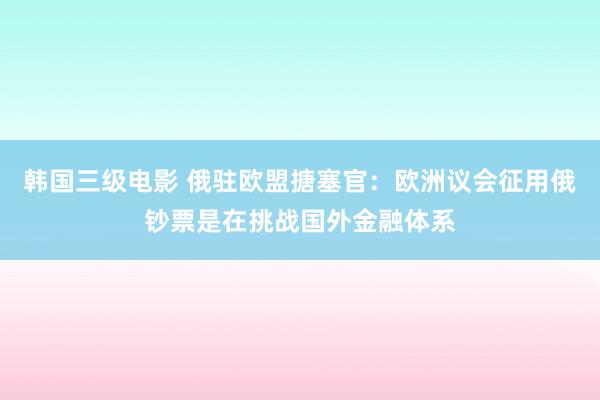 韩国三级电影 俄驻欧盟搪塞官：欧洲议会征用俄钞票是在挑战国外金融体系