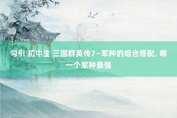 勾引 初中生 三国群英传7—军种的组合搭配, 哪一个军种最强