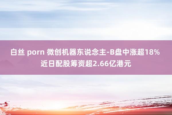 白丝 porn 微创机器东说念主-B盘中涨超18% 近日配股筹资超2.66亿港元