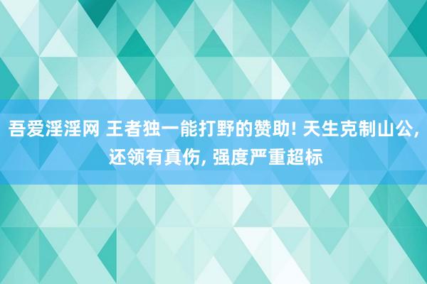 吾爱淫淫网 王者独一能打野的赞助! 天生克制山公, 还领有真伤, 强度严重超标