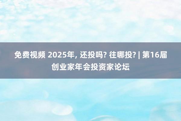 免费视频 2025年, 还投吗? 往哪投? | 第16届创业家年会投资家论坛