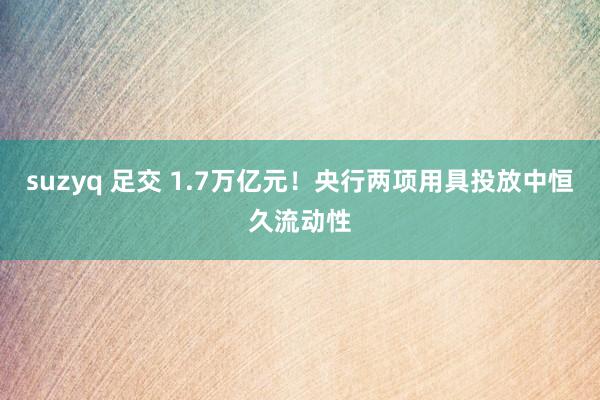 suzyq 足交 1.7万亿元！央行两项用具投放中恒久流动性