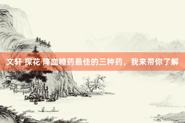 文轩 探花 降血糖药最佳的三种药，我来带你了解