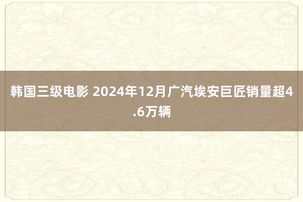 韩国三级电影 2024年12月广汽埃安巨匠销量超4.6万辆