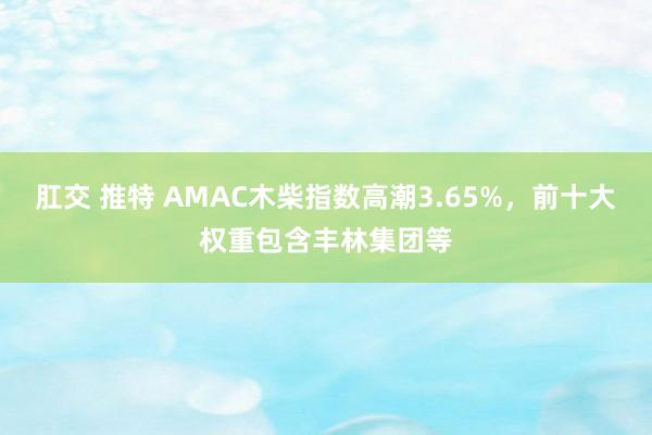 肛交 推特 AMAC木柴指数高潮3.65%，前十大权重包含丰林集团等