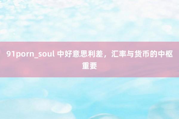 91porn_soul 中好意思利差，汇率与货币的中枢重要