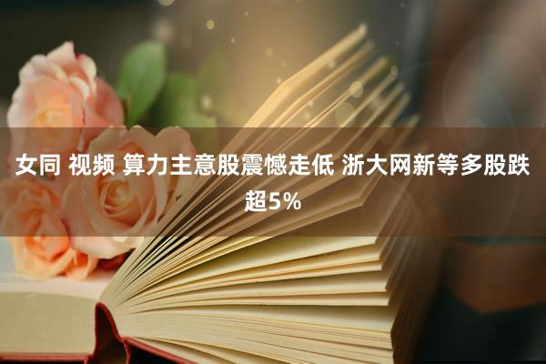 女同 视频 算力主意股震憾走低 浙大网新等多股跌超5%