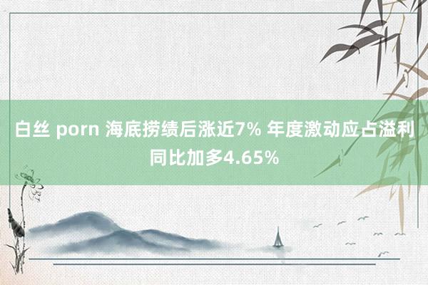 白丝 porn 海底捞绩后涨近7% 年度激动应占溢利同比加多4.65%