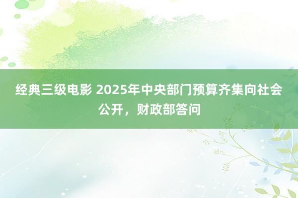 经典三级电影 2025年中央部门预算齐集向社会公开，财政部答问