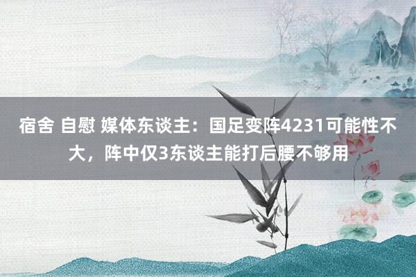 宿舍 自慰 媒体东谈主：国足变阵4231可能性不大，阵中仅3东谈主能打后腰不够用