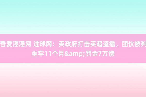 吾爱淫淫网 进球网：英政府打击英超盗播，团伙被判坐牢11个月&罚金7万镑
