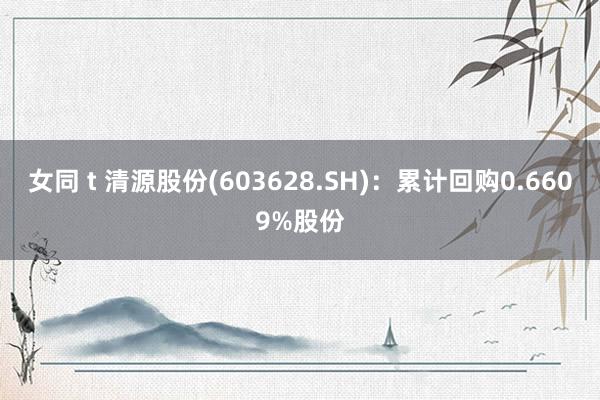 女同 t 清源股份(603628.SH)：累计回购0.6609%股份