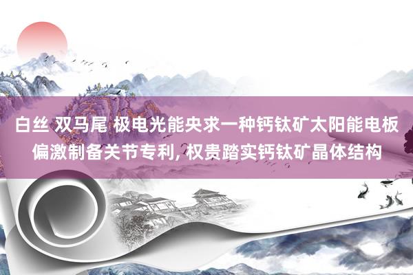 白丝 双马尾 极电光能央求一种钙钛矿太阳能电板偏激制备关节专利, 权贵踏实钙钛矿晶体结构