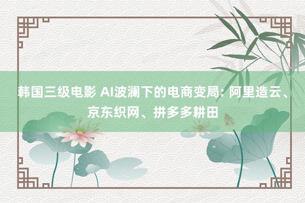 韩国三级电影 AI波澜下的电商变局: 阿里造云、京东织网、拼多多耕田