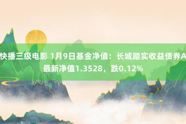 快播三级电影 1月9日基金净值：长城踏实收益债券A最新净值1.3528，跌0.12%