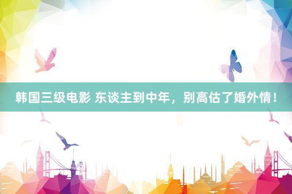 韩国三级电影 东谈主到中年，别高估了婚外情！