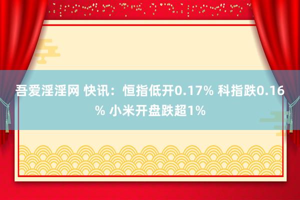 吾爱淫淫网 快讯：恒指低开0.17% 科指跌0.16% 小米开盘跌超1%