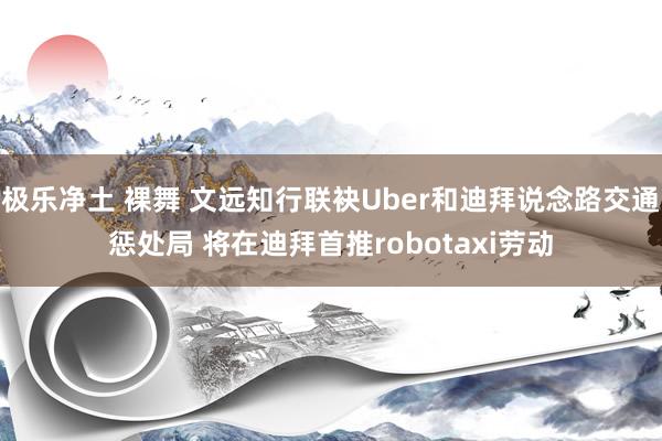 极乐净土 裸舞 文远知行联袂Uber和迪拜说念路交通惩处局 将在迪拜首推robotaxi劳动