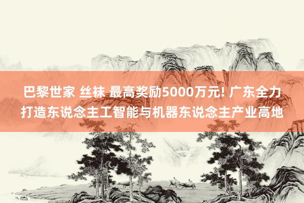 巴黎世家 丝袜 最高奖励5000万元! 广东全力打造东说念主工智能与机器东说念主产业高地
