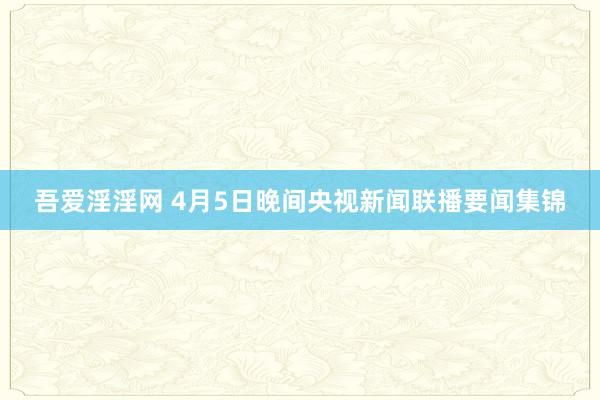 吾爱淫淫网 4月5日晚间央视新闻联播要闻集锦