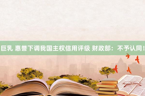 巨乳 惠誉下调我国主权信用评级 财政部：不予认同！