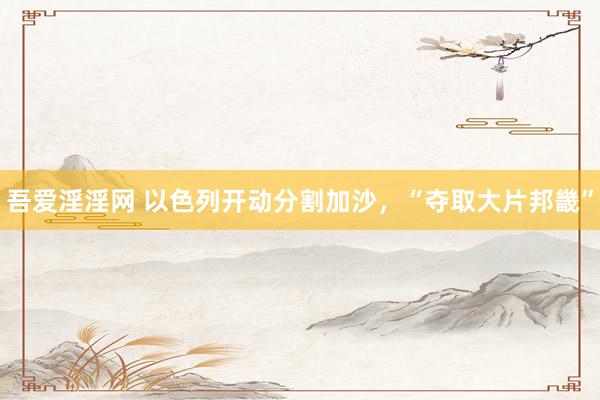吾爱淫淫网 以色列开动分割加沙，“夺取大片邦畿”