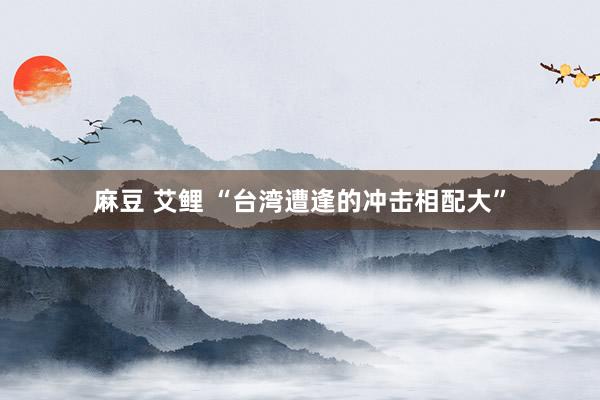 麻豆 艾鲤 “台湾遭逢的冲击相配大”