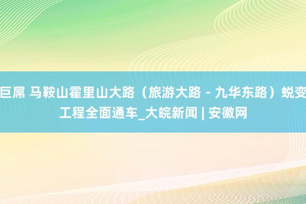 巨屌 马鞍山霍里山大路（旅游大路－九华东路）蜕变工程全面通车_大皖新闻 | 安徽网