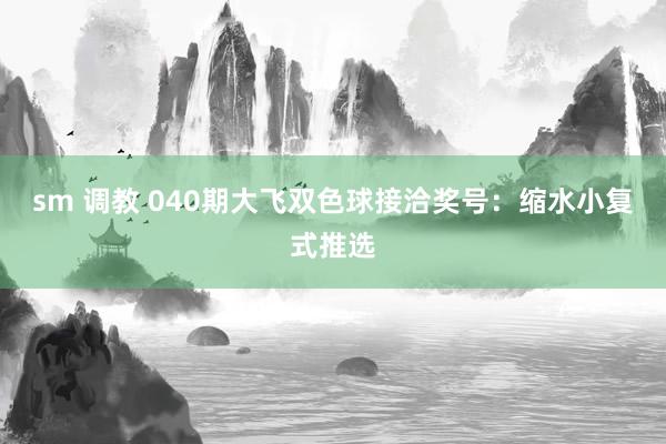 sm 调教 040期大飞双色球接洽奖号：缩水小复式推选