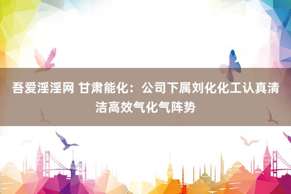 吾爱淫淫网 甘肃能化：公司下属刘化化工认真清洁高效气化气阵势
