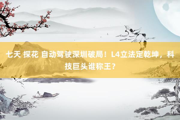 七天 探花 自动驾驶深圳破局！L4立法定乾坤，科技巨头谁称王？