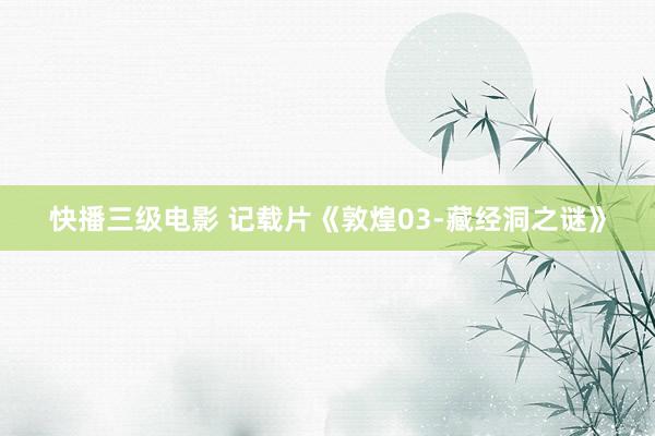 快播三级电影 记载片《敦煌03-藏经洞之谜》