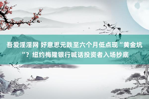 吾爱淫淫网 好意思元跌至六个月低点现“黄金坑“？纽约梅隆银行喊话投资者入场抄底