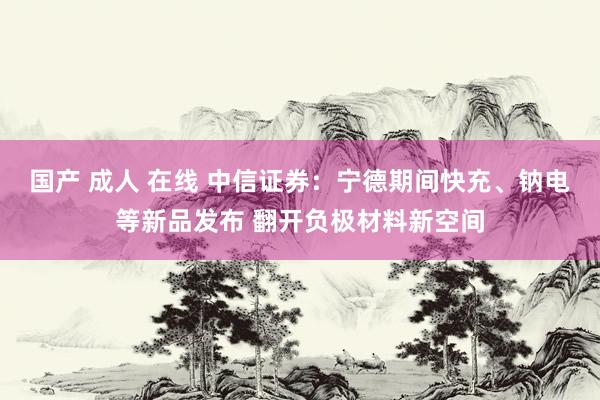 国产 成人 在线 中信证券：宁德期间快充、钠电等新品发布 翻开负极材料新空间
