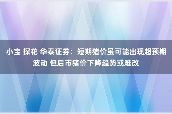 小宝 探花 华泰证券：短期猪价虽可能出现超预期波动 但后市猪价下降趋势或难改