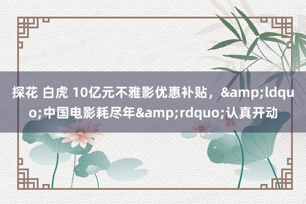 探花 白虎 10亿元不雅影优惠补贴，&ldquo;中国电影耗尽年&rdquo;认真开动