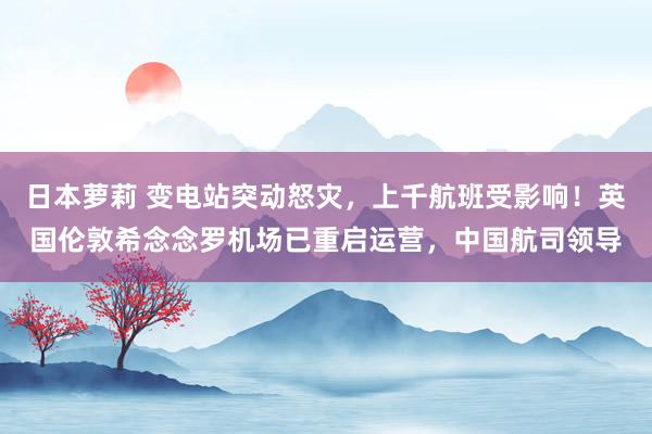 日本萝莉 变电站突动怒灾，上千航班受影响！英国伦敦希念念罗机场已重启运营，中国航司领导