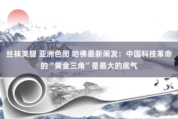 丝袜美腿 亚洲色图 哈佛最新阐发：中国科技革命的“黄金三角”是最大的底气