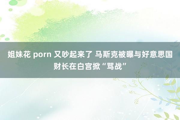 姐妹花 porn 又吵起来了 马斯克被曝与好意思国财长在白宫掀“骂战”